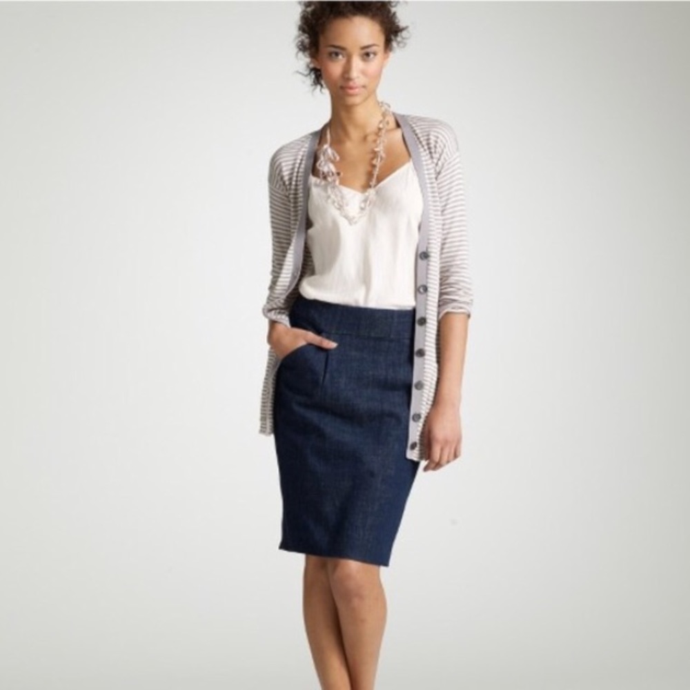 J Crew denim pencil skirt